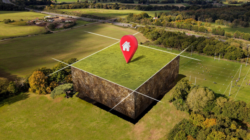 land plot with nature landscape location pin 5